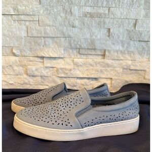 Vionic Women's Shoes Midi Perf Slip On Blue Suede Casual Comfort Sneakers Size 9
